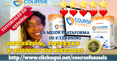 COURSEFUNNELS. PLATAFORMA DE e-. Review y Bonos. ✨✨⭐️⭐️⭐️⭐️⭐️